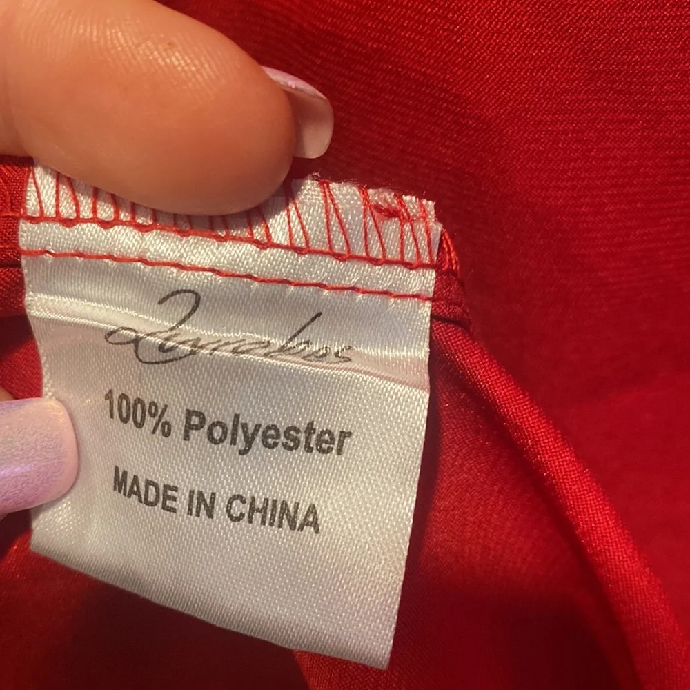 NWT Luvrobes Red Satiny Mid-Thigh Kimono Robe - Picture 7 of 8